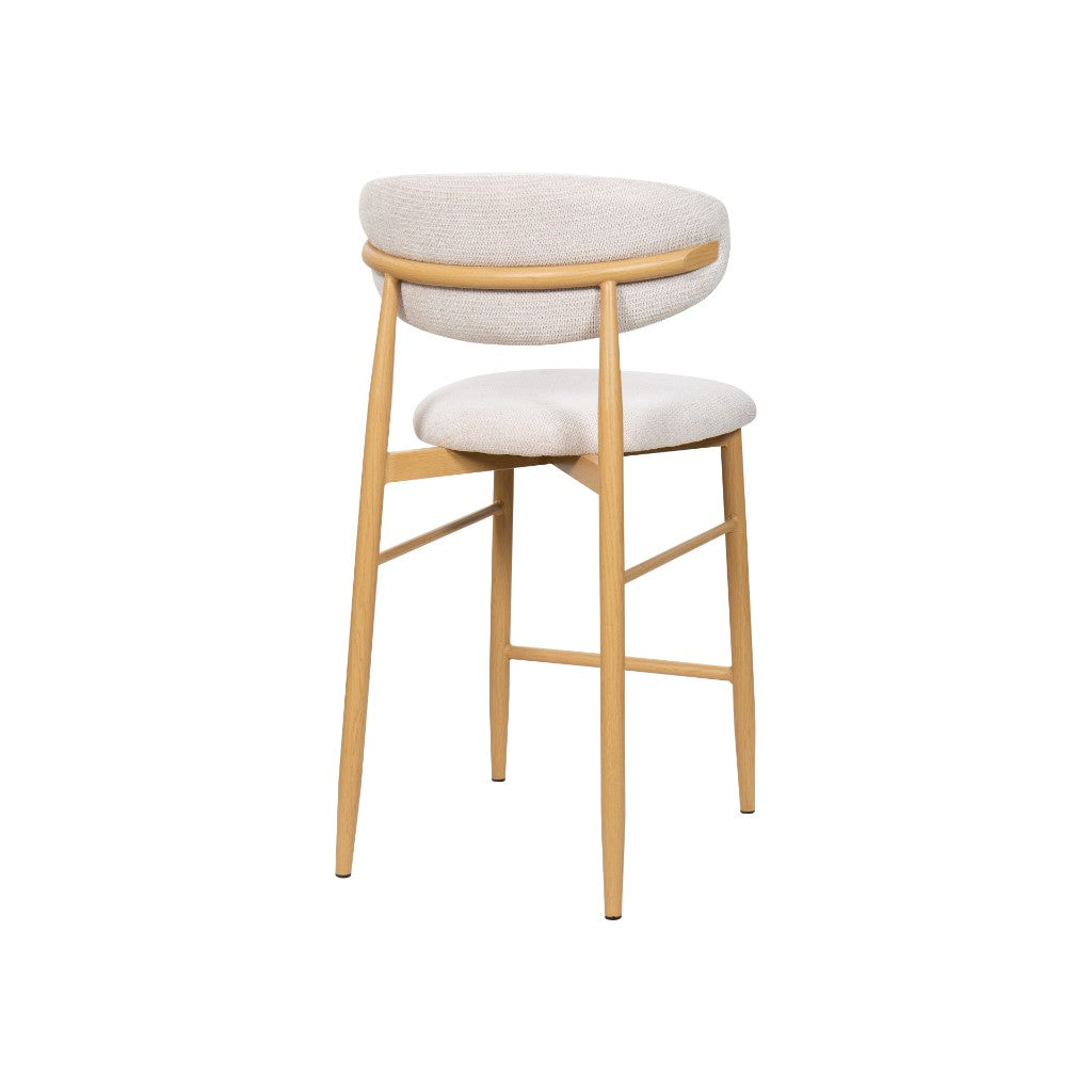 VI Louis Fabric Upholstered Metal Leg Bar Stool