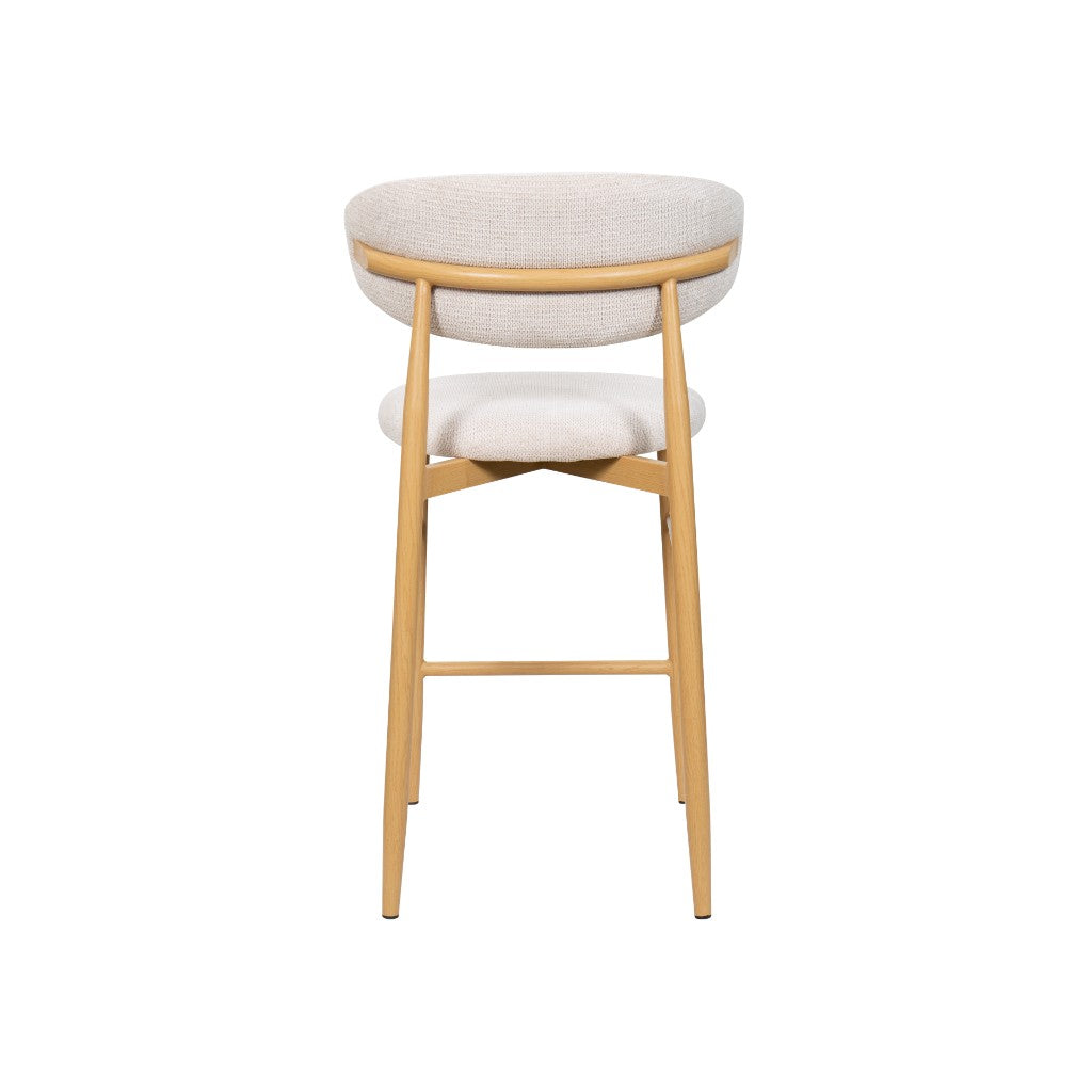 VI Louis Fabric Upholstered Metal Leg Bar Stool