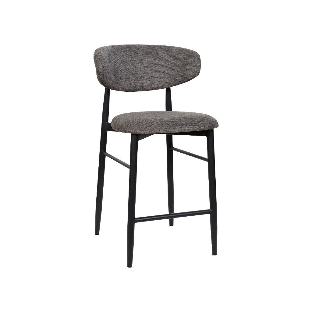 VI Louis Fabric Upholstered Metal Leg Bar Stool