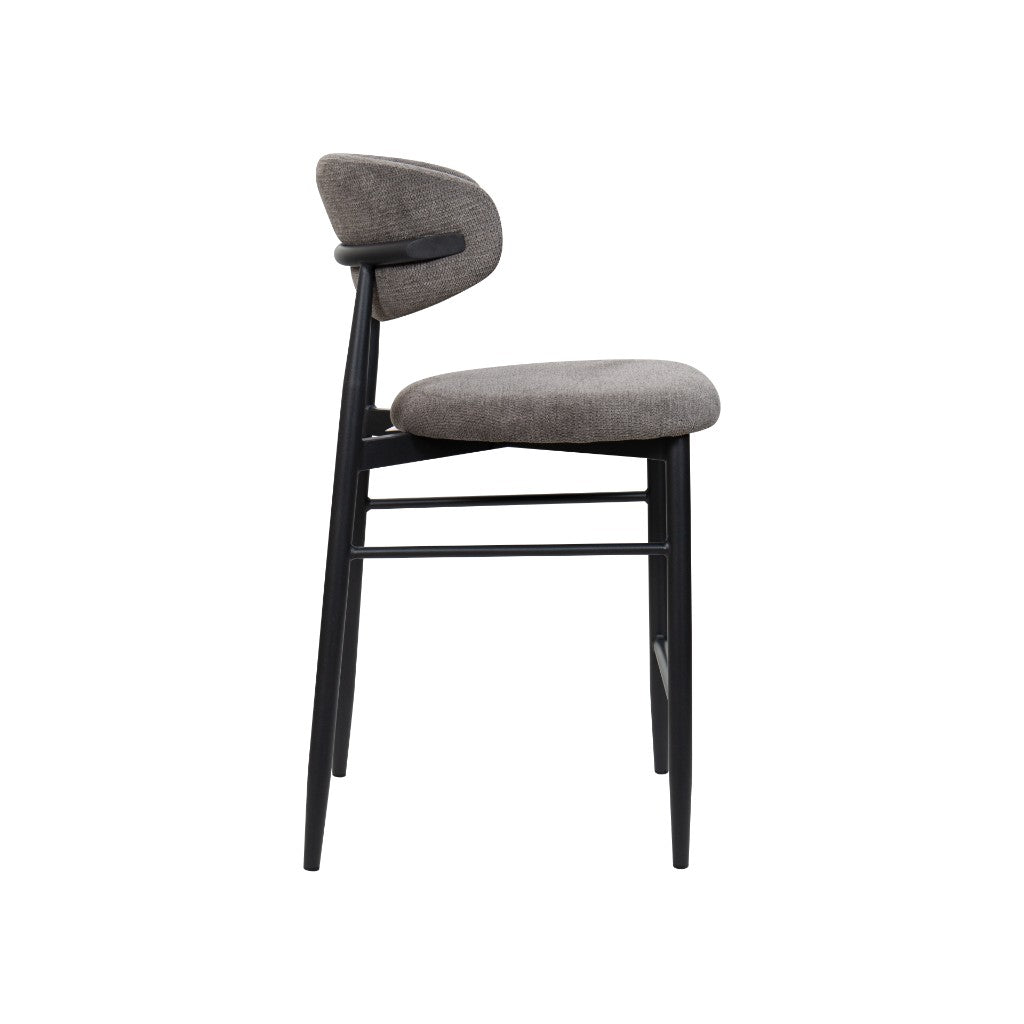 VI Louis Fabric Upholstered Metal Leg Bar Stool