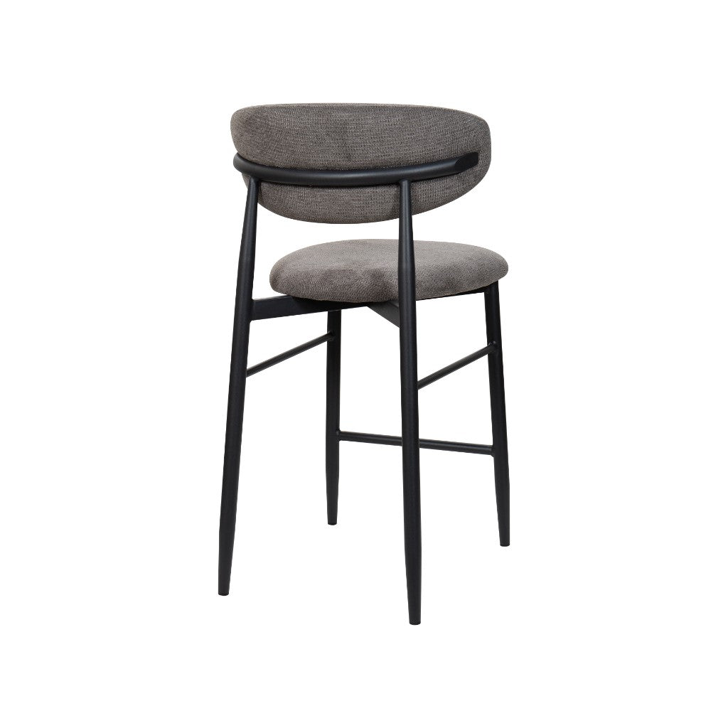 VI Louis Fabric Upholstered Metal Leg Bar Stool