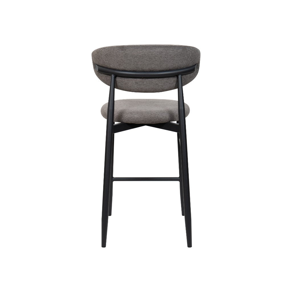 VI Louis Fabric Upholstered Metal Leg Bar Stool