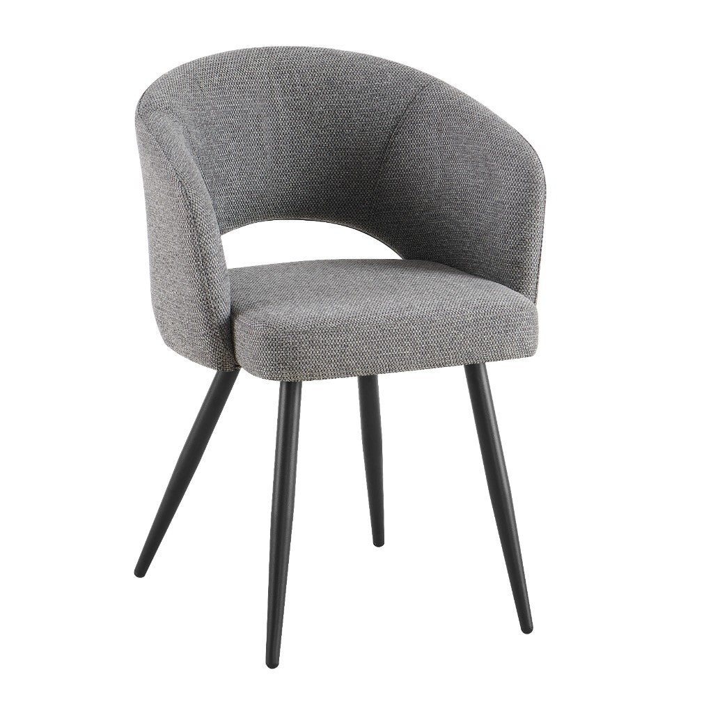 VI Matzo Fabric Upholstered Metal Leg Dining Chair