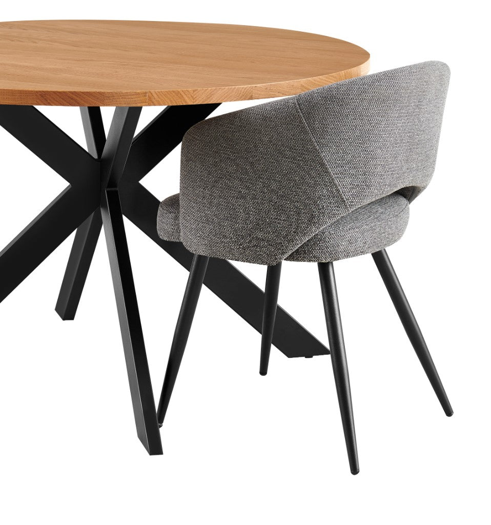VI Matzo Fabric Upholstered Metal Leg Dining Chair