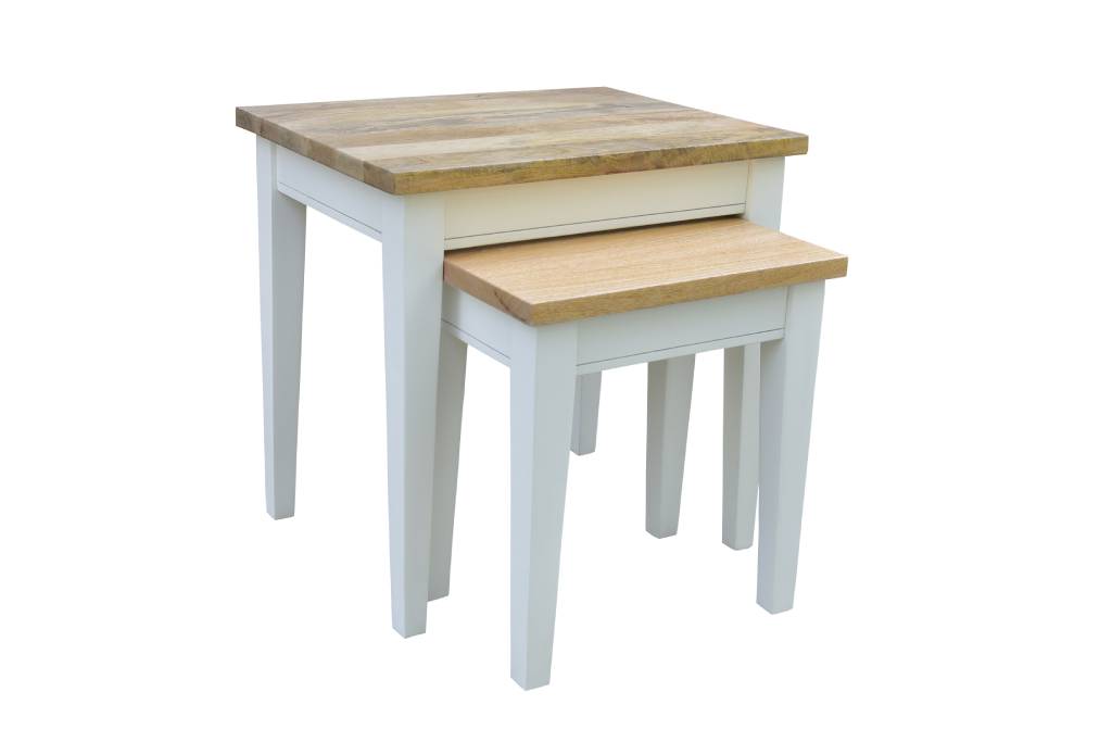 VI Newport Solid Timber Nest of 2 Side Tables