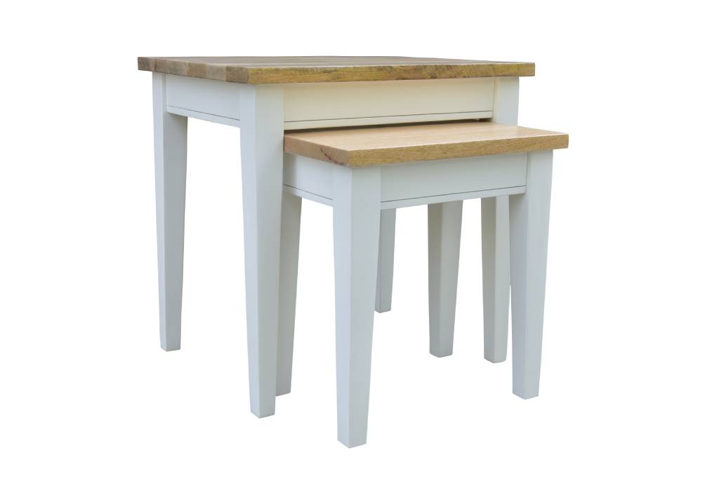 VI Newport Solid Timber Nest of 2 Side Tables