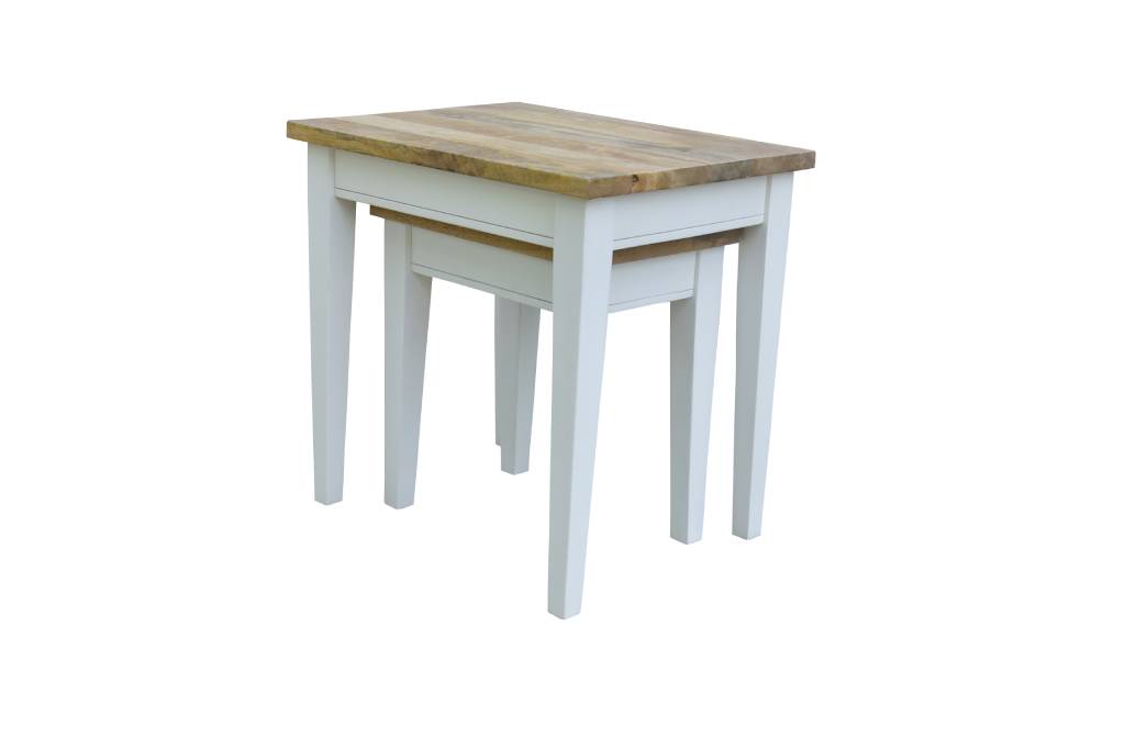 VI Newport Solid Timber Nest of 2 Side Tables