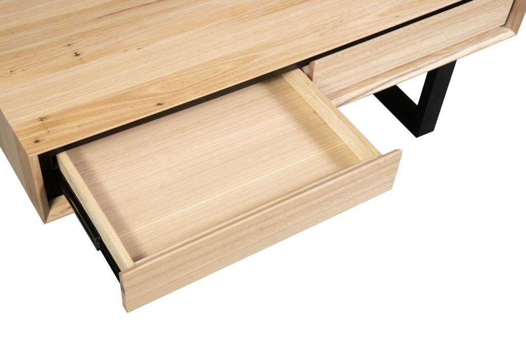 VI Ohio 2 Drawer Metal Base Coffee Table