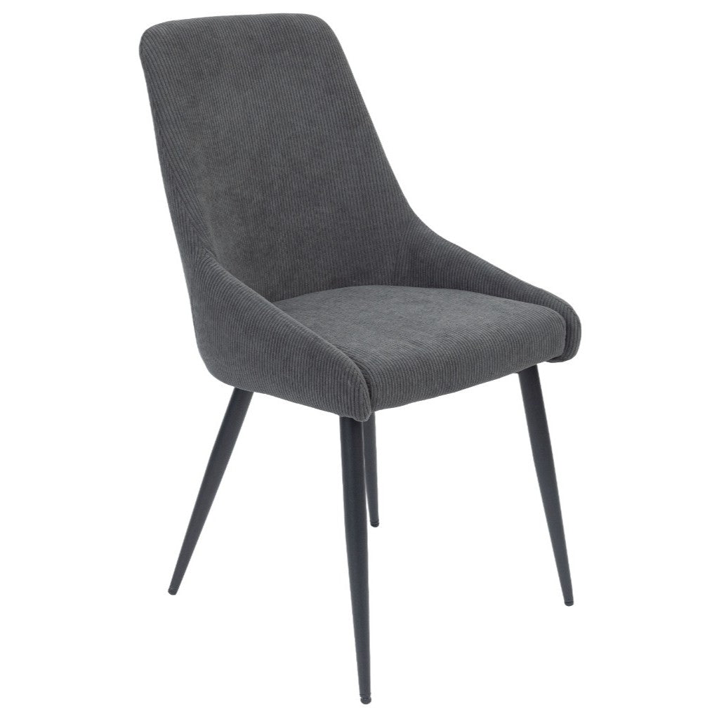 VI Polka Fabric Upholstered Metal Leg Dining Chair