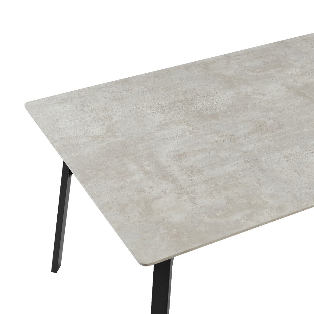VI Primo Marble Look MDF Top Metal Leg Dining Table