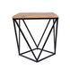 VI Quad Solid Timber Metal Legs Square Lamp Table