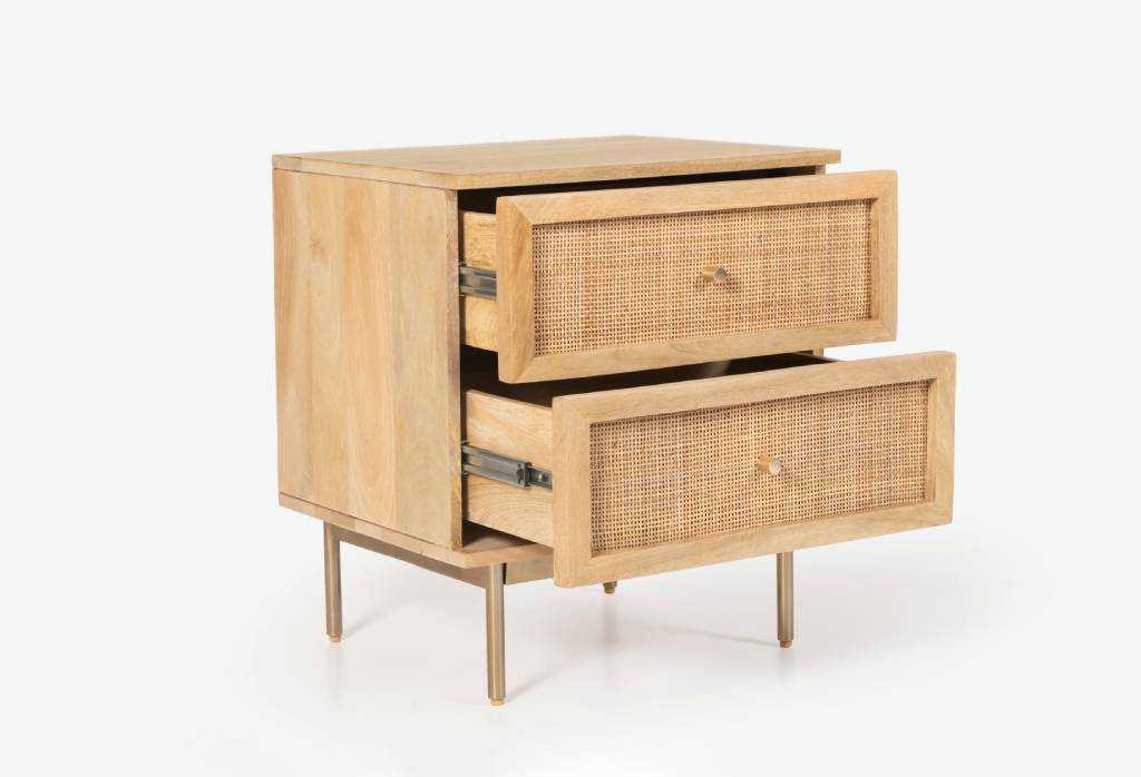 VI Raphia 2 Drawer Solid Timber Bedside