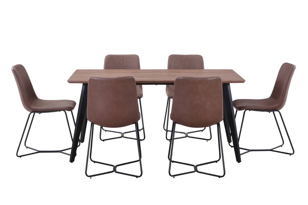 VI Reyes Dining Table with 6 Stanwell Dining Chair Set