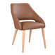 VI Rico Leather Upholstered Timber Legs Dining Chair