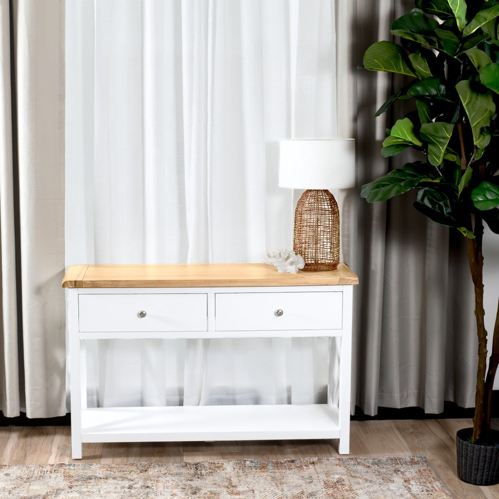VI Shellwood Solid Timber 2 Drawer Console Table