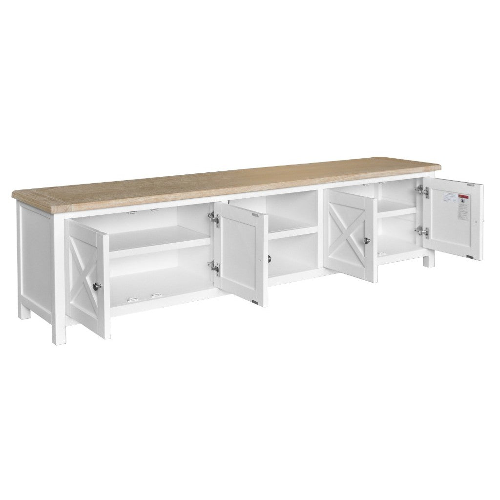 VI Shellwood Solid Timber 4 Door 2 Niches TV Unit