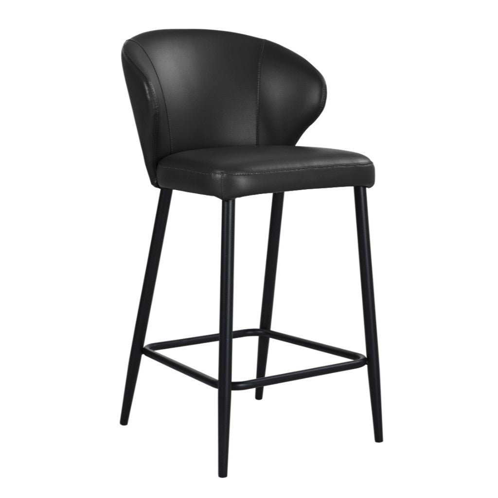 VI Sierra PU Leather Upholstered Metal Leg Bar Stool