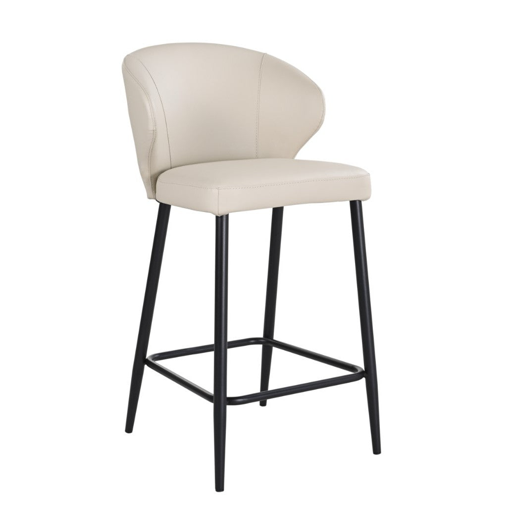 VI Sierra PU Leather Upholstered Metal Leg Bar Stool