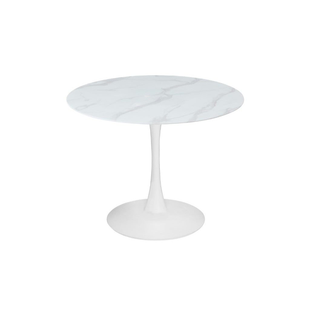 VI Spin Metal Pedastal Base Round Dining Table