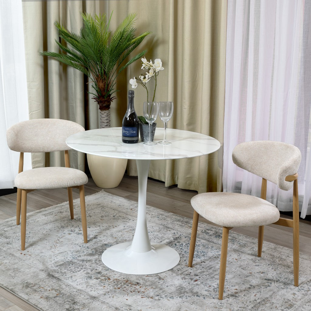 VI Spin Metal Pedastal Base Round Dining Table