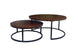 VI Talisman Solid Timber Top Metal Base 2 Piece Round Coffee Table Set