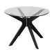 VI Tribeca Glass Top Timber Legs Round Dining Table