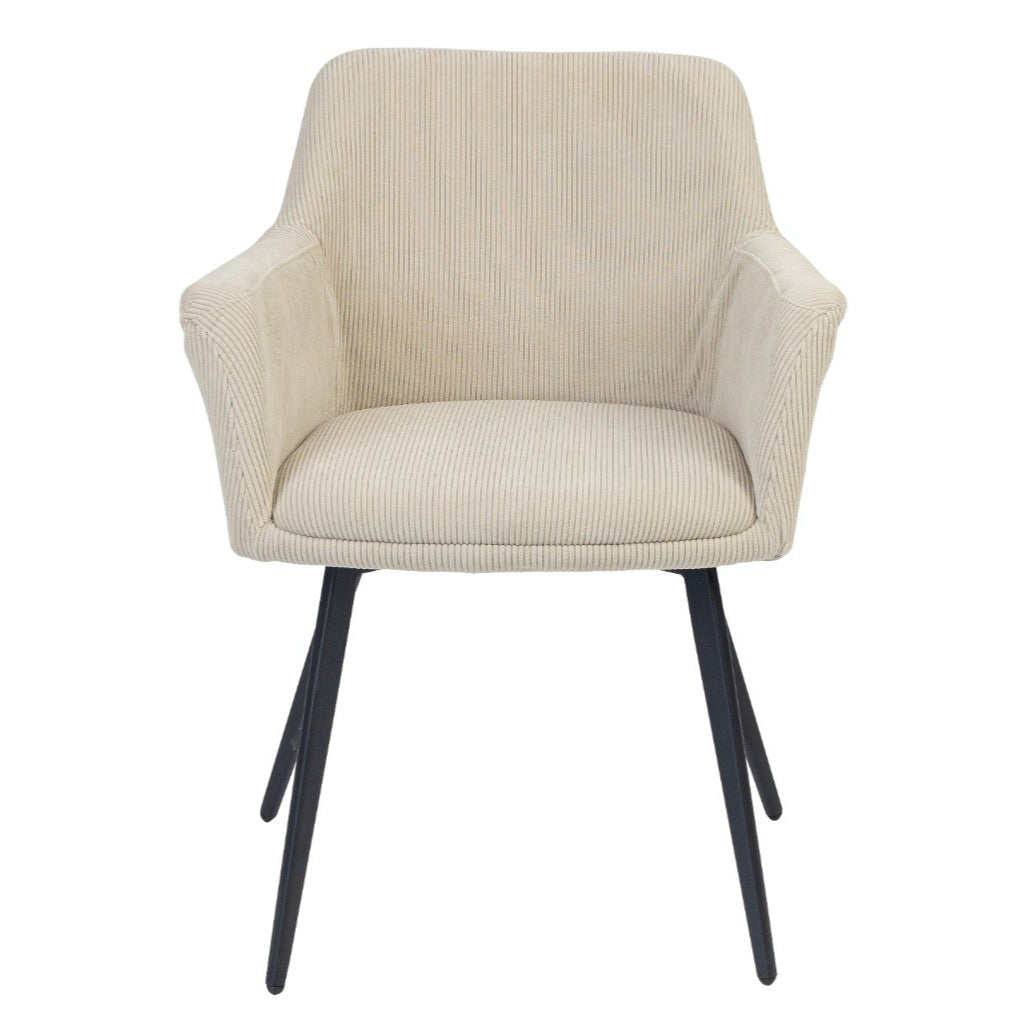 VI Waltz Fabric Upholstered Metal Leg Dining Chair