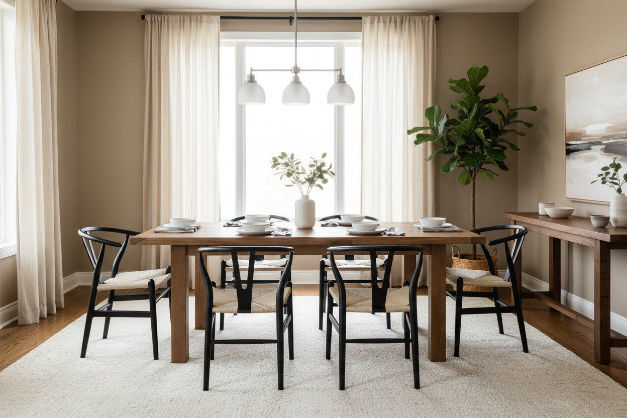 VI Arc Wishbone Timber Frame Dining Chair