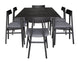 VI Patchwood Timber Framed Dining Table with 6 Chairs Set
