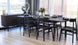 VI Patchwood Timber Framed Extendable Dining Table with 6 Chairs Set