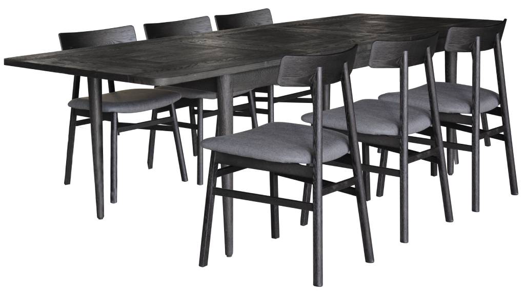 VI Patchwood Solid Timber Fabric Seat Dining Chair