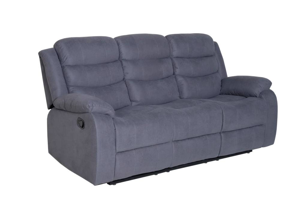 VI Apollo 3 Seater Fabric Recliner Lounge with 2 Single Recliners