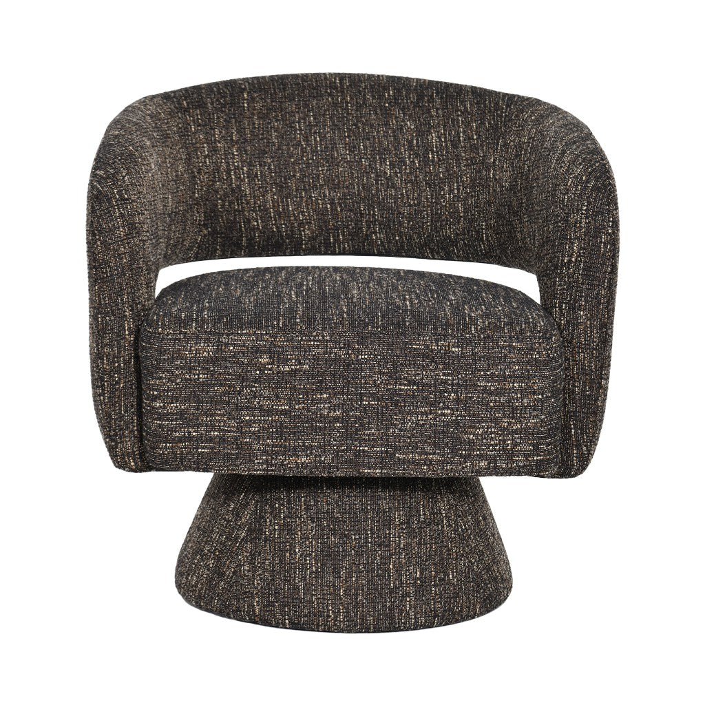 VI Bruno Fabric Upholstered Swivel Accent Chair - Chocolate and Almond