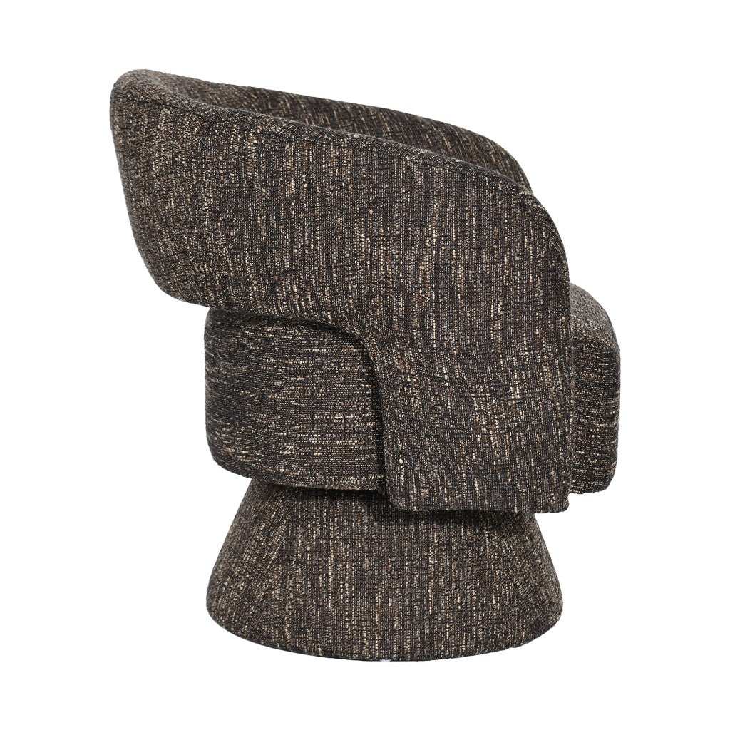 VI Bruno Fabric Upholstered Swivel Accent Chair - Chocolate and Almond
