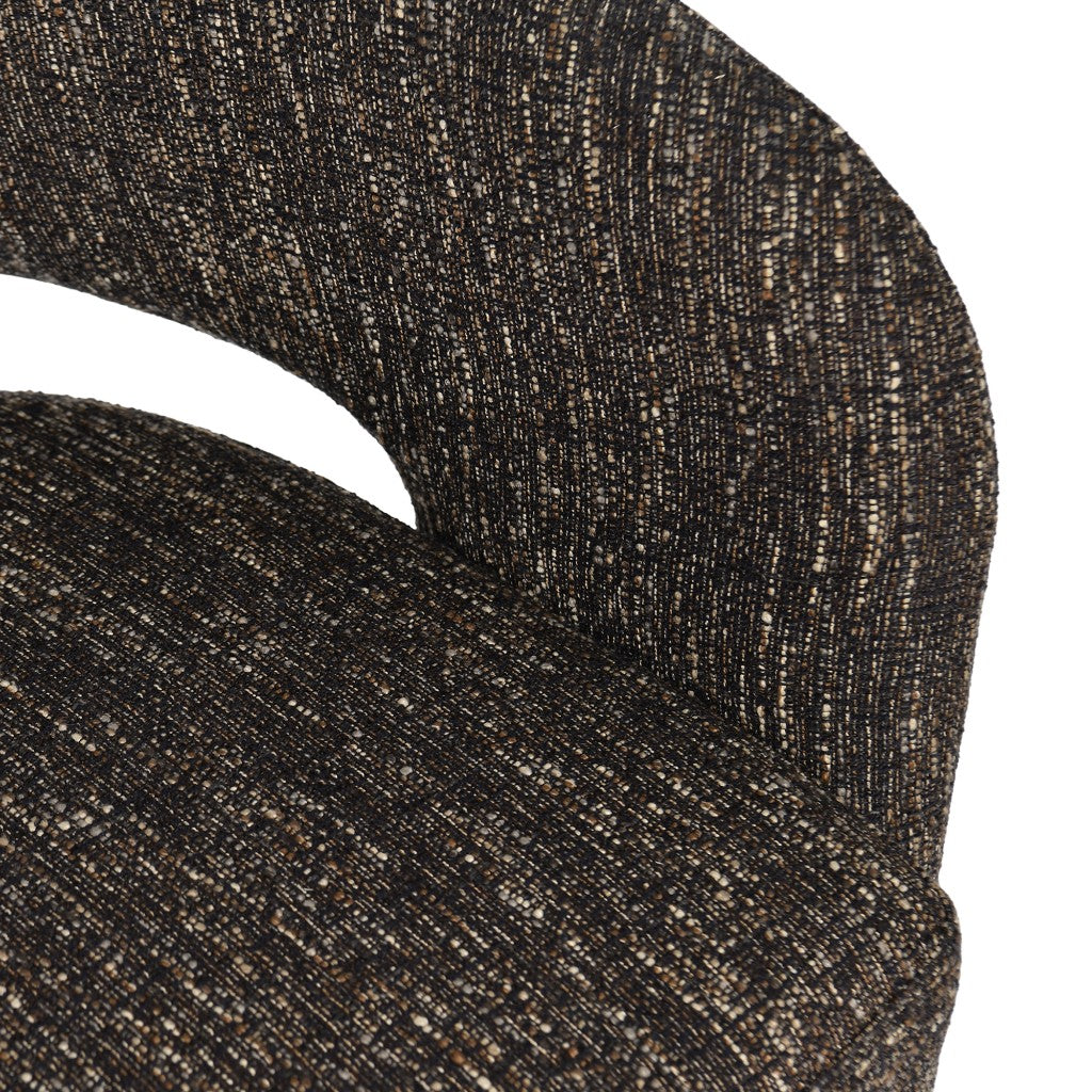VI Bruno Fabric Upholstered Swivel Accent Chair - Chocolate and Almond