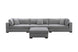 VI Cameo 5 Seater Fabric Lounge with Storage Ottoman