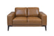 VI Camin 2 Seater Leather Lounge with Timber Legs