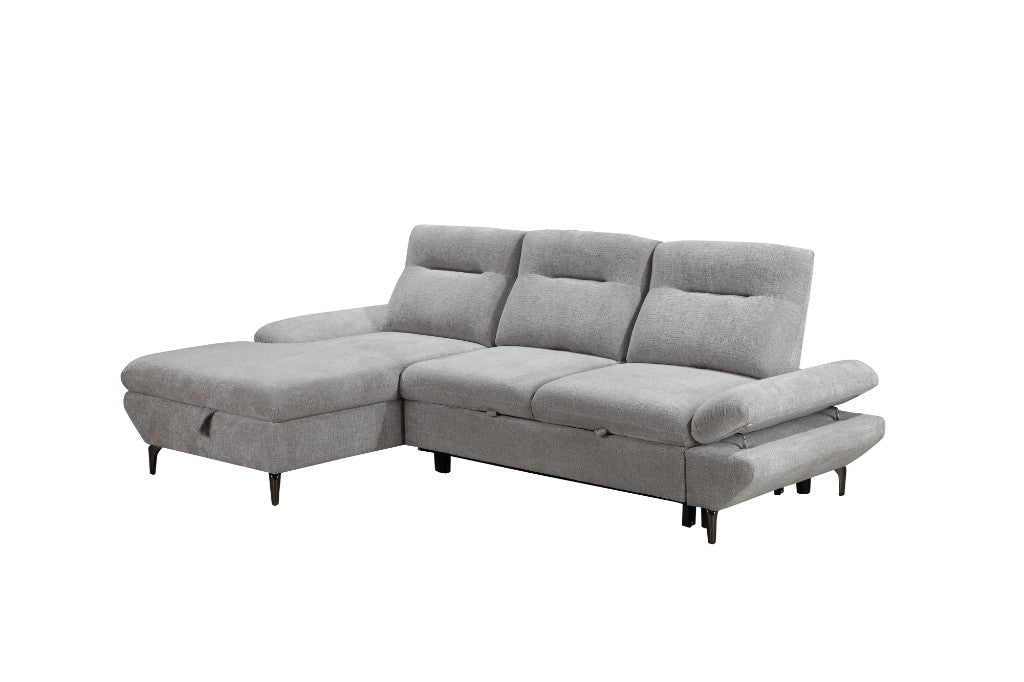 VI Capella 2 Seater Fabric Sofabed with Storage Chaise