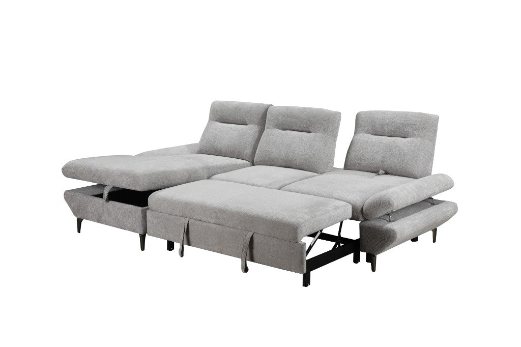 VI Capella 2 Seater Fabric Sofabed with Storage Chaise
