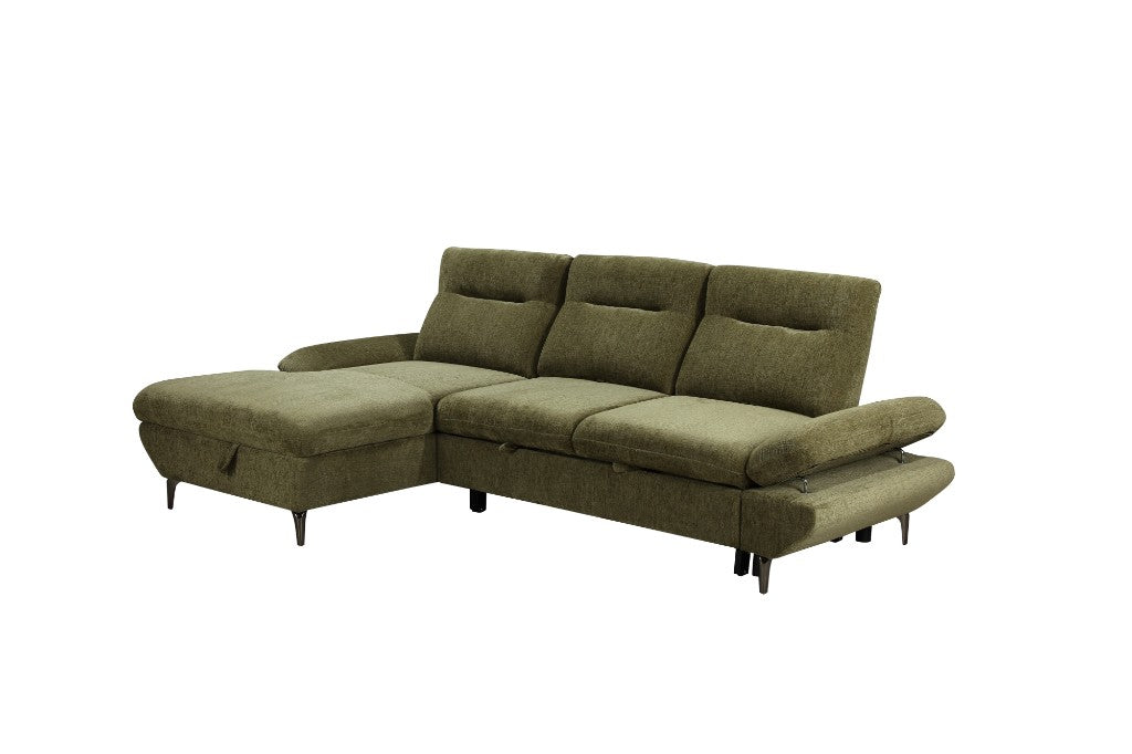VI Capella 2 Seater Fabric Sofabed with Storage Chaise