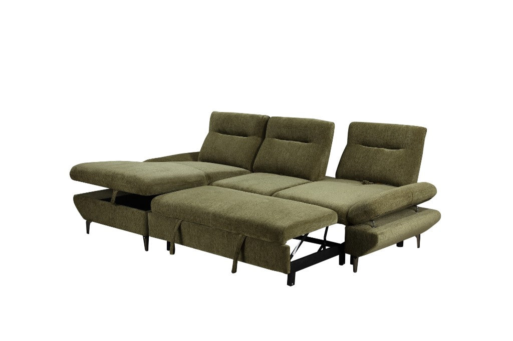 VI Capella 2 Seater Fabric Sofabed with Storage Chaise