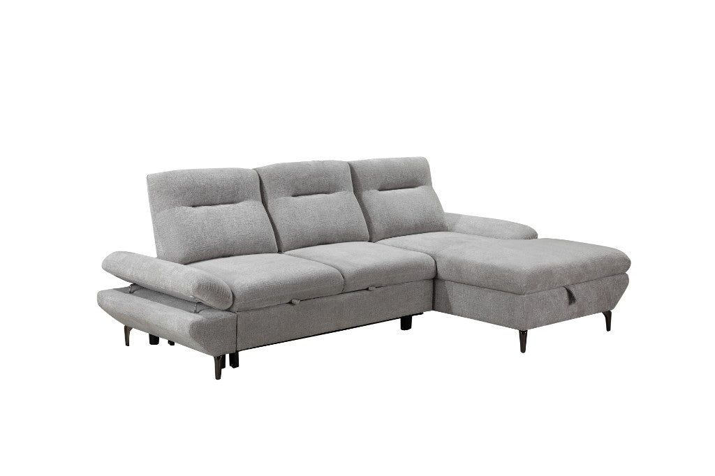 VI Capella 2 Seater Fabric Sofabed with Storage Chaise