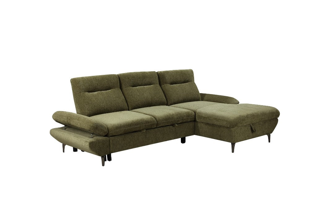 VI Capella 2 Seater Fabric Sofabed with Storage Chaise