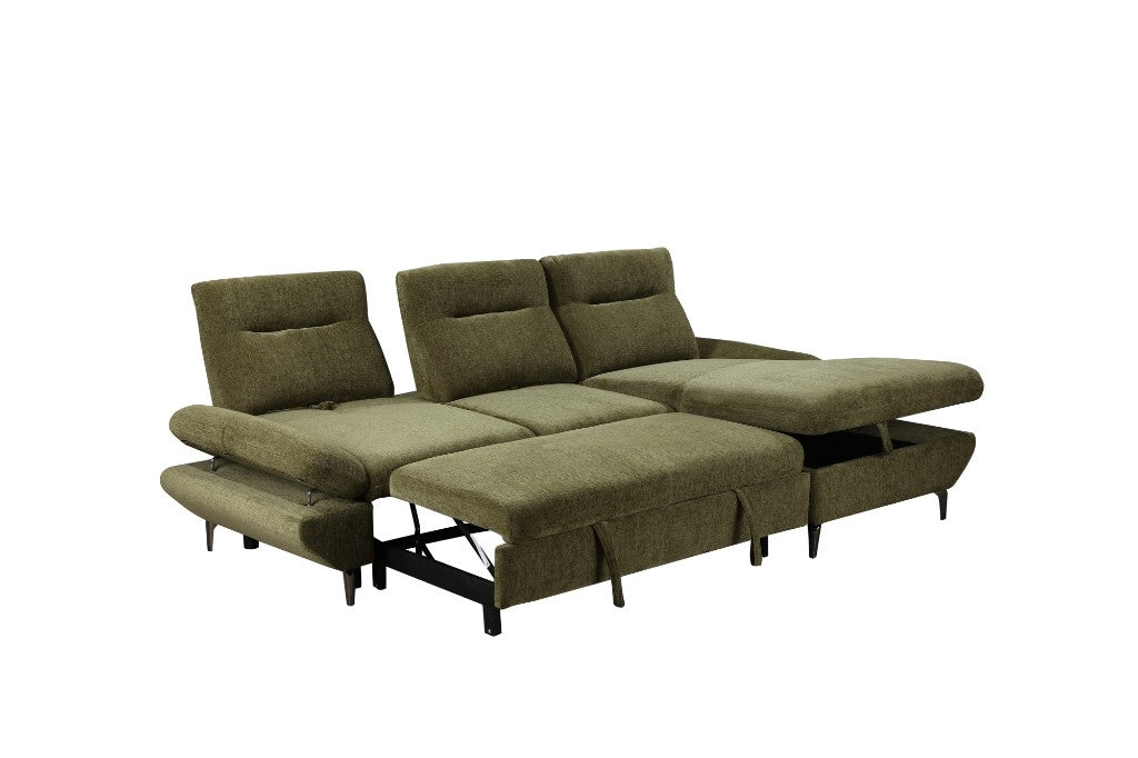 VI Capella 2 Seater Fabric Sofabed with Storage Chaise