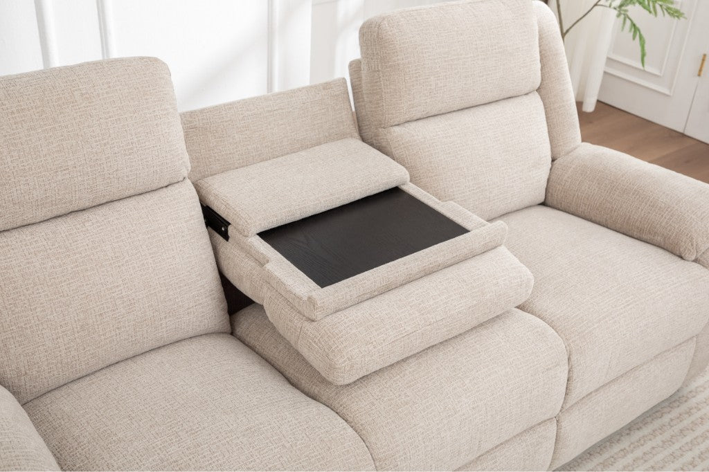 VI Dream 3 Seater Fabric Electric Recliner Lounge with Dropdown Table