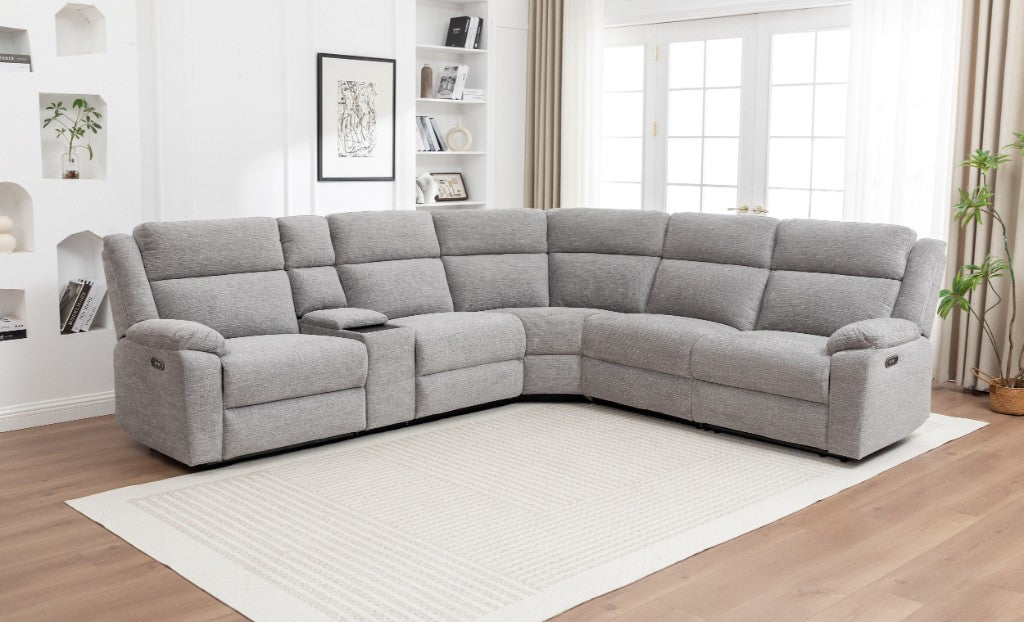 VI Dream Fabric Upholstered 5 Seater Electric Recliner Modular Corner Lounge