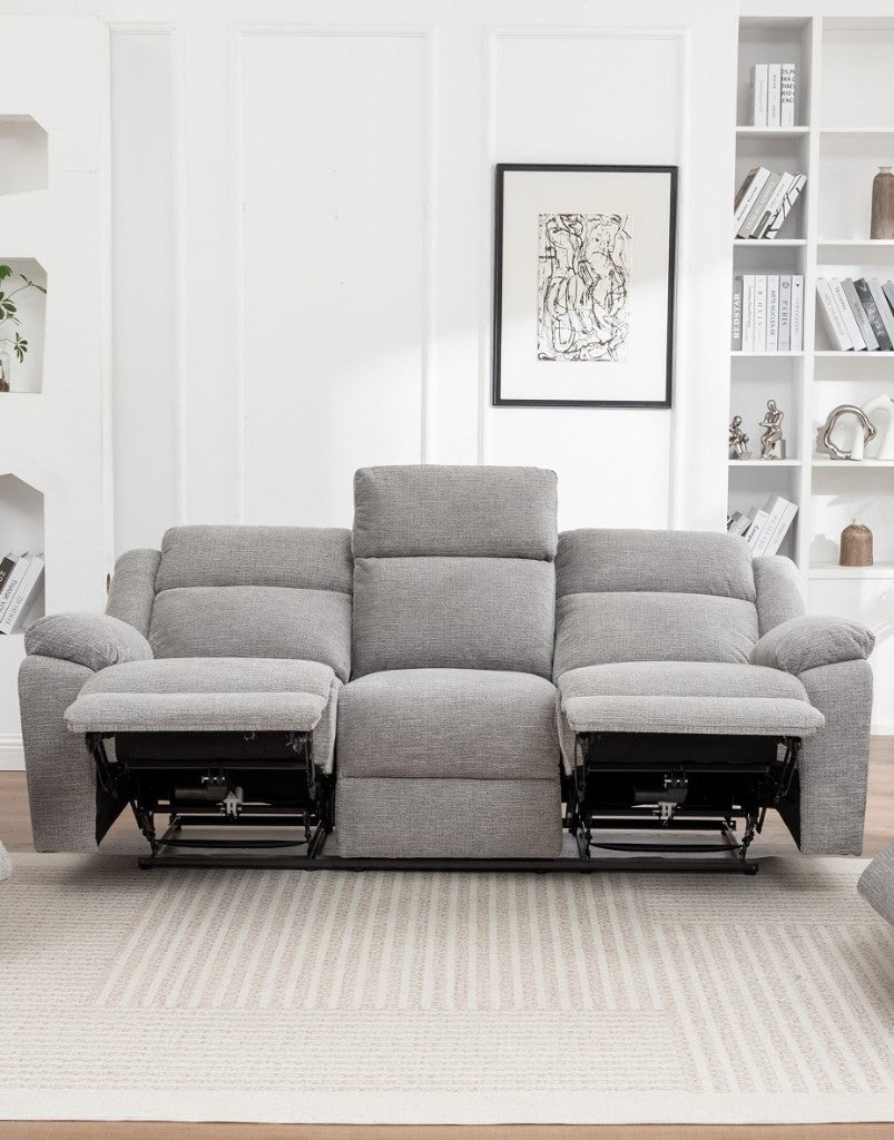 VI Dream 3 Seater Fabric Electric Recliner Lounge with Dropdown Table