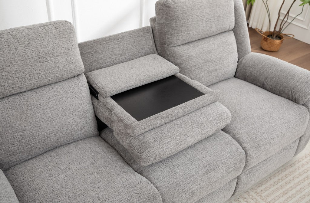 VI Dream 3 Seater Fabric Electric Recliner Lounge with Dropdown Table