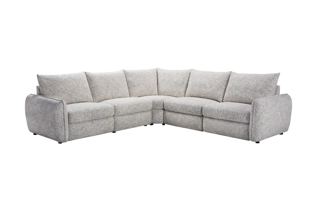 VI Isla Fabric Upholstered 5 Seater Electric Recliner Modular Corner Lounge