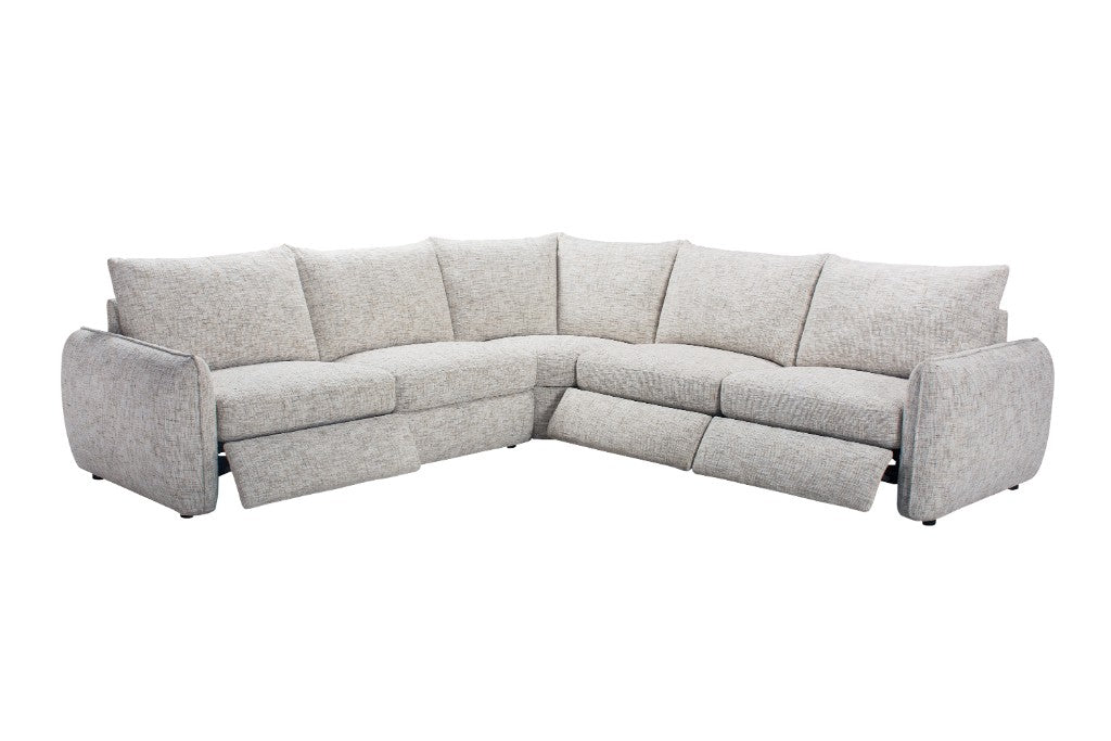 VI Isla Fabric Upholstered 5 Seater Electric Recliner Modular Corner Lounge